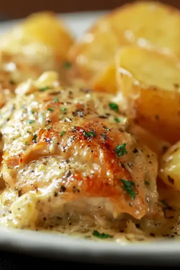 Garlic Parmesan Crockpot Chicken and Potatoes