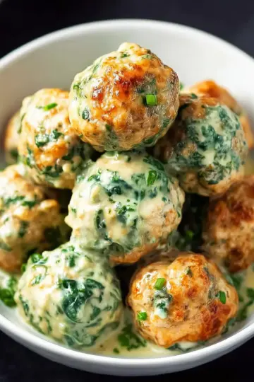 Creamy Spinach Turkey Meatballs Made Easy