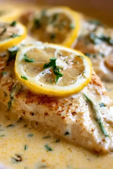 Baked Fish with Lemon Cream Sauce