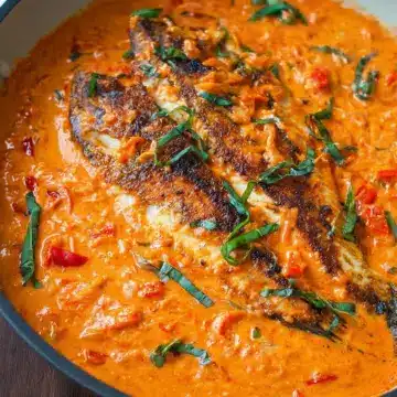 Tilapia in Roasted Pepper Sauce
