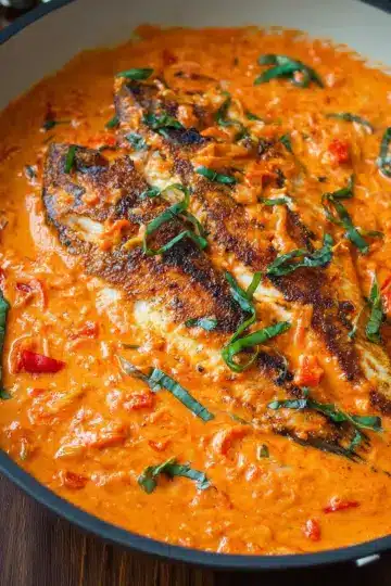 Tilapia in Roasted Pepper Sauce