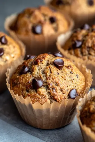 Healthy Chocolate Chip Banana Oat Muffins