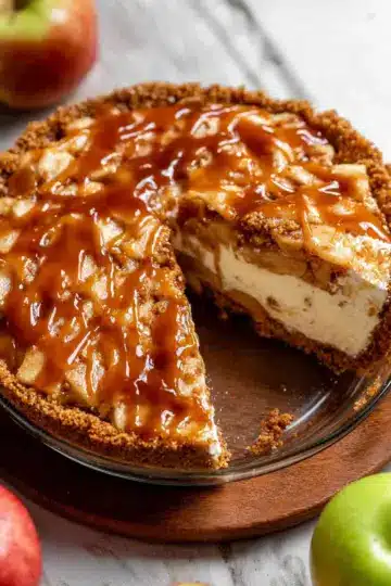 Caramel Apple Cheesecake Pie