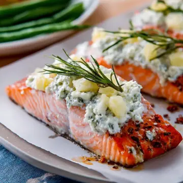Baked Salmon with Boursin Topping