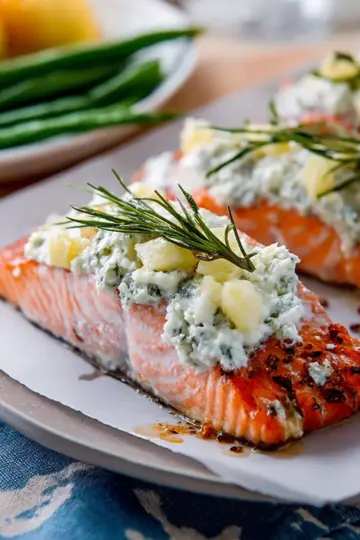 Baked Salmon with Boursin Topping
