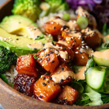 Crispy Bang Bang Salmon Bites Bowls