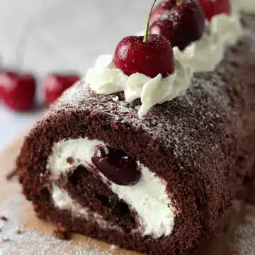 Authentic German Black Forest Swiss Roll, Schwarzwalder Kirschtorte