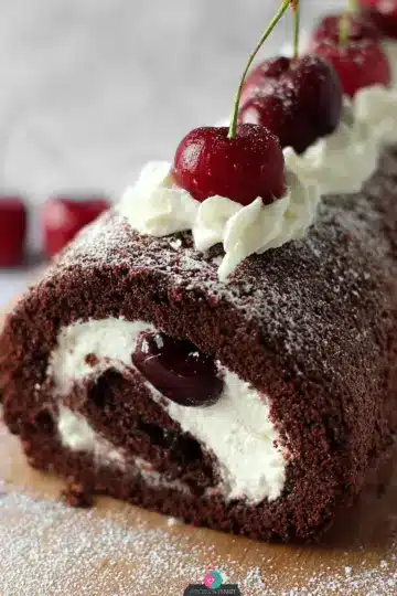 Authentic German Black Forest Swiss Roll, Schwarzwalder Kirschtorte