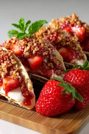Strawberry Crunch Cheesecake Tacos [Recipe]