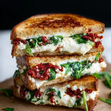 Sun Dried Tomato Spinach and Ricotta Grilled Cheese