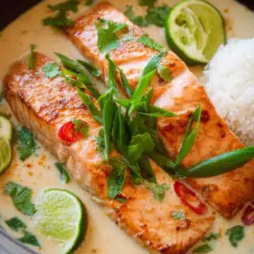 Poached Salmon in Coconut Lime Sauce