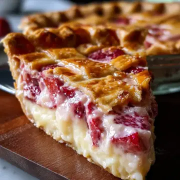 Strawberry Rhubarb Custard Pie