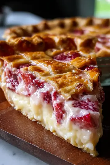 Strawberry Rhubarb Custard Pie