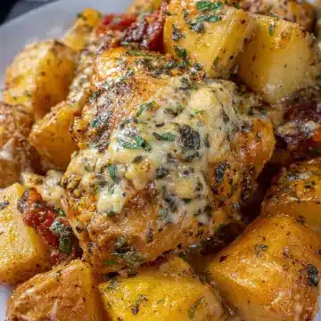 Crockpot Garlic Parmesan Chicken and Potatoes