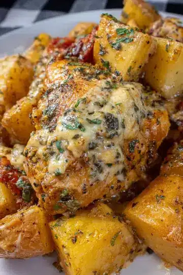 Crockpot Garlic Parmesan Chicken and Potatoes