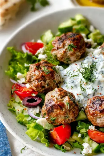 Greek Meatballs with Tzatziki Sauce