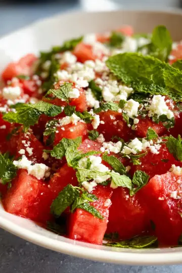 Watermelon, Feta & Mint Salad