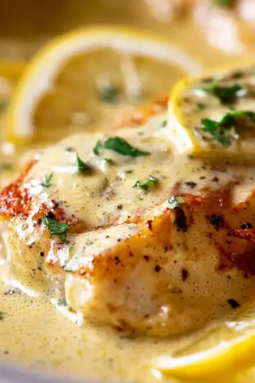 Baked Fish with Lemon Cream Sauce