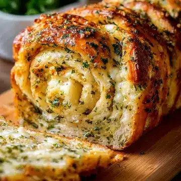 Swirled Garlic Herb And Cheese Bread