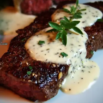 steak with creamy garlic parmesan sauce