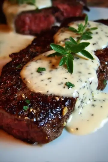 steak with creamy garlic parmesan sauce