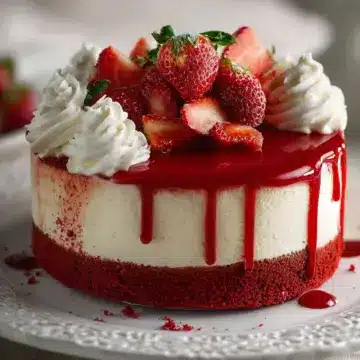Red Velvet Strawberry Cheesecake