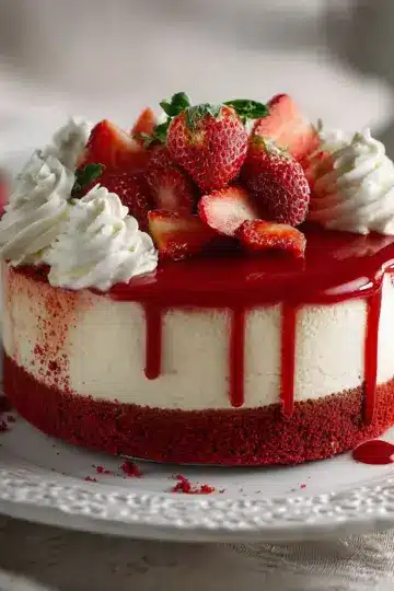 Red Velvet Strawberry Cheesecake