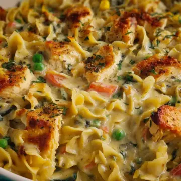 Easy Chicken Noodle Casserole (Creamy Comfort Food)