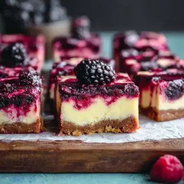 Black Raspberry Cheesecake Bars