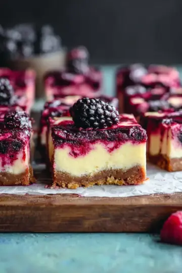 Black Raspberry Cheesecake Bars