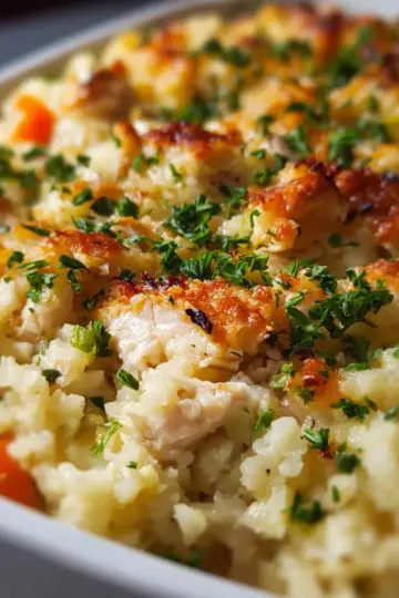 Healthy Chicken Cauliflower Rice Casserole