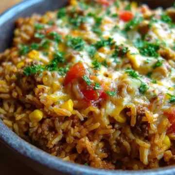 Easy One-Pot Cheesy Mexican Rice Casserole