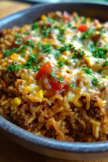 Easy One-Pot Cheesy Mexican Rice Casserole