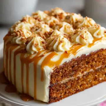 Salted Caramel Carrot Cake with Cream Cheese Frosting
