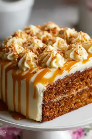 Salted Caramel Carrot Cake with Cream Cheese Frosting
