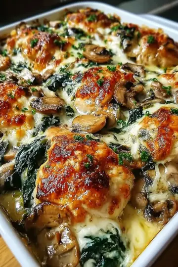 Chicken Spinach & Mushroom Low Carb Oven Dish: An Amazing Ultimate Recipe