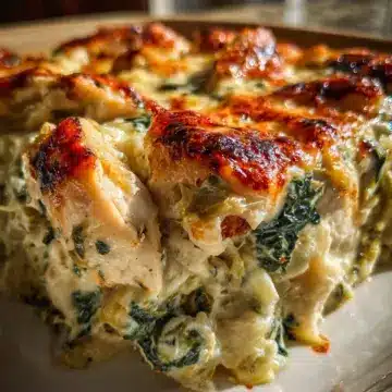 Spinach Artichoke Chicken Casserole