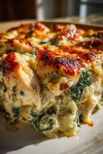 Spinach Artichoke Chicken Casserole