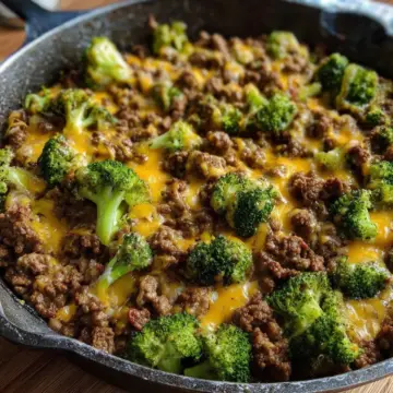 Keto Hamburger Broccoli Skillet