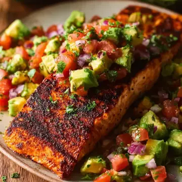 Simple Grilled Salmon with Avocado Salsa