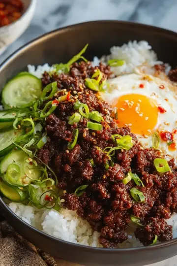 Quick and Easy Korean Ground Beef Bowl
