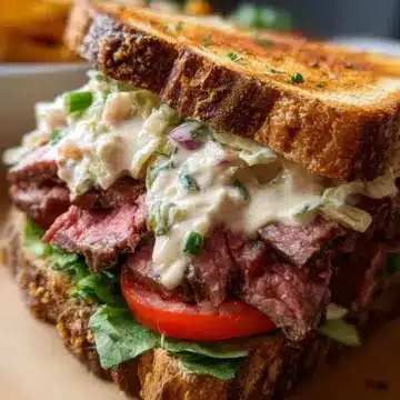 Grilled Beef Sandwich with Homemade Creamy Dressing