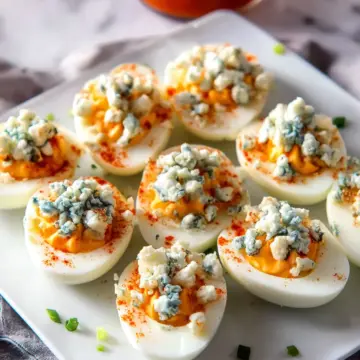 Buffalo Blue Cheese Deviled Eggs