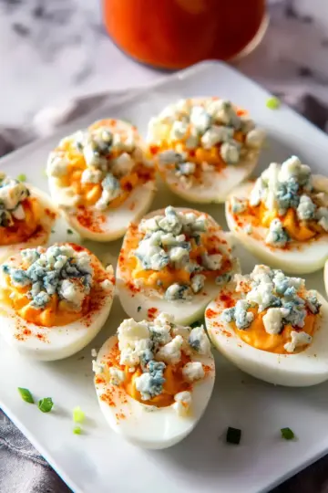 Buffalo Blue Cheese Deviled Eggs
