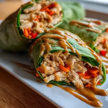 Easy Thai Chicken Wraps with Peanut Sauce