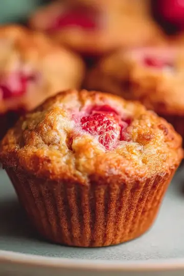 Best Strawberry Rhubarb Protein Muffins