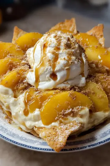 Peach Cobbler Cheesecake Nachos: Easy, Creamy, and Irresistible