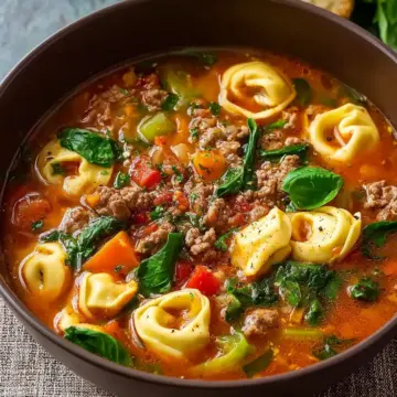 Italian Beef Tortellini Soup
