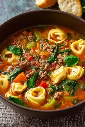 Italian Beef Tortellini Soup