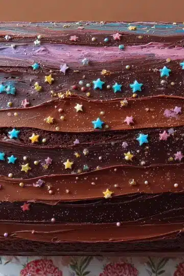 Cosmic Brownie Cake for Fudgy Chocolate Birthday Bliss